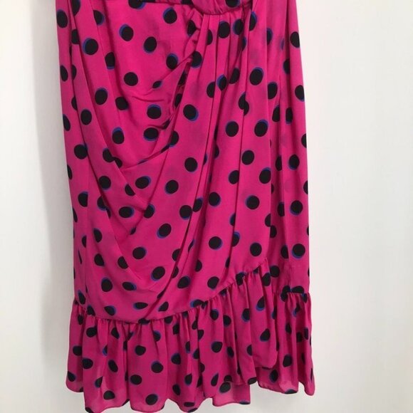 NWT Derek Lam 10 Crosby Taula Polka Dot One-Shoulder pink Dress size 0 - Picture 11 of 15